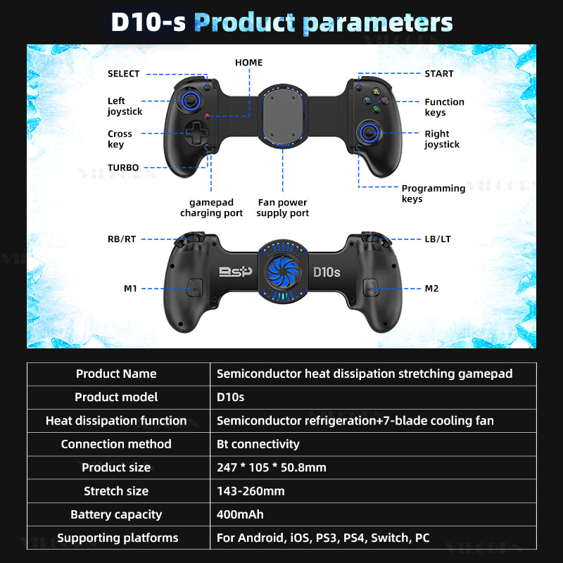 NEOKRATOS Mobile Gaming Controller For Android iPad Tablet Telescopic Gamepad