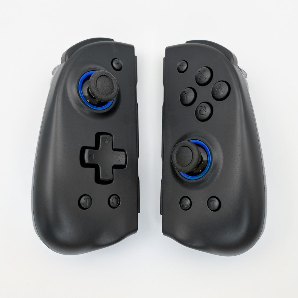 Real front view of the black Hall-effect controller pair